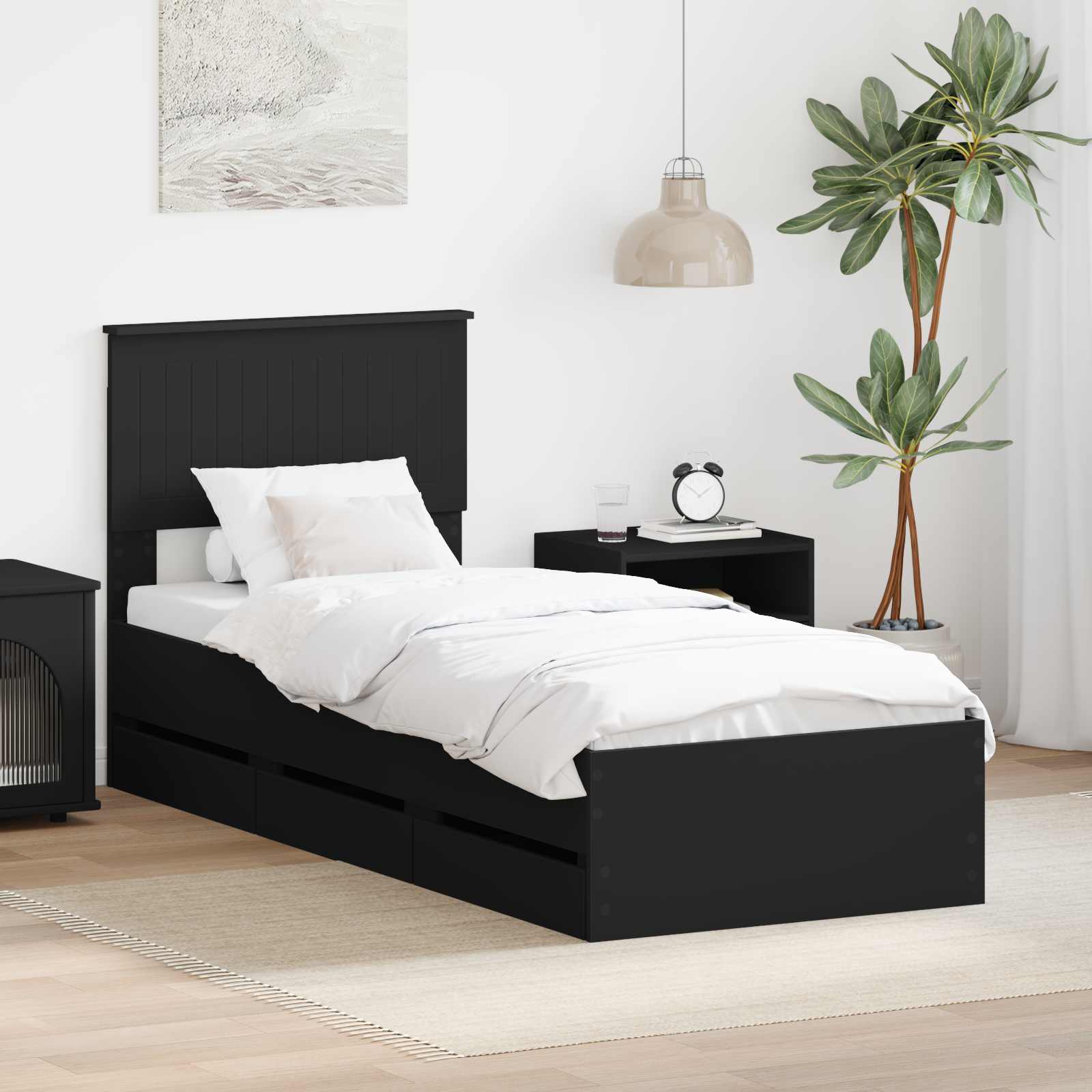 Estrutura de Cama 100 x 200 cm Madeira Composta
