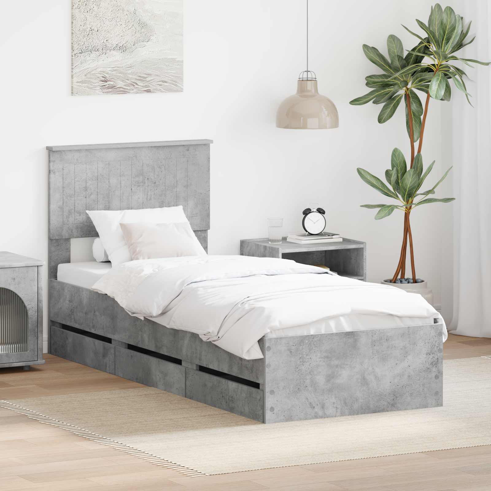 Estrutura de Cama 100 x 200 cm Madeira Composta