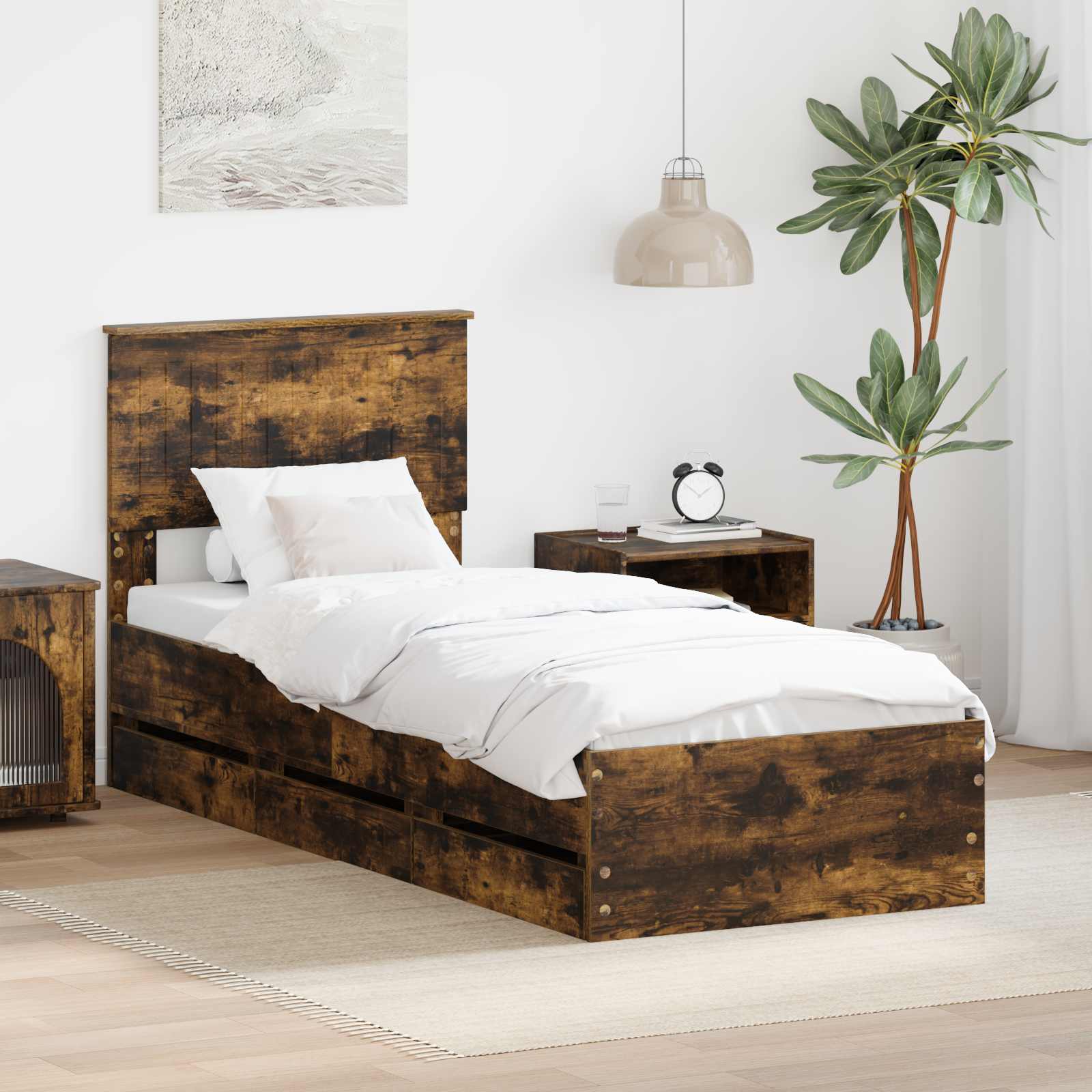 Estrutura de Cama 100 x 200 cm Madeira Composta