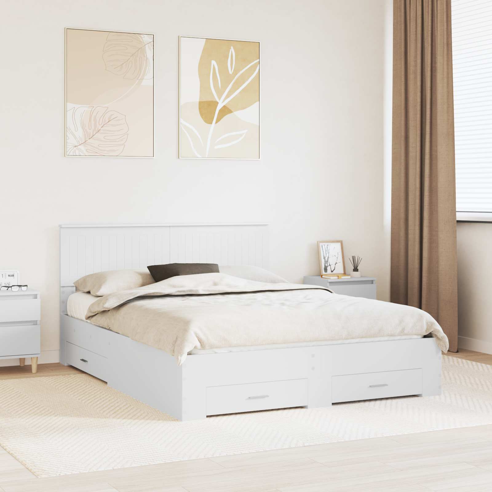 Estrutura de Cama com Cabeceira Cinzento Betão 100 x 200 cm