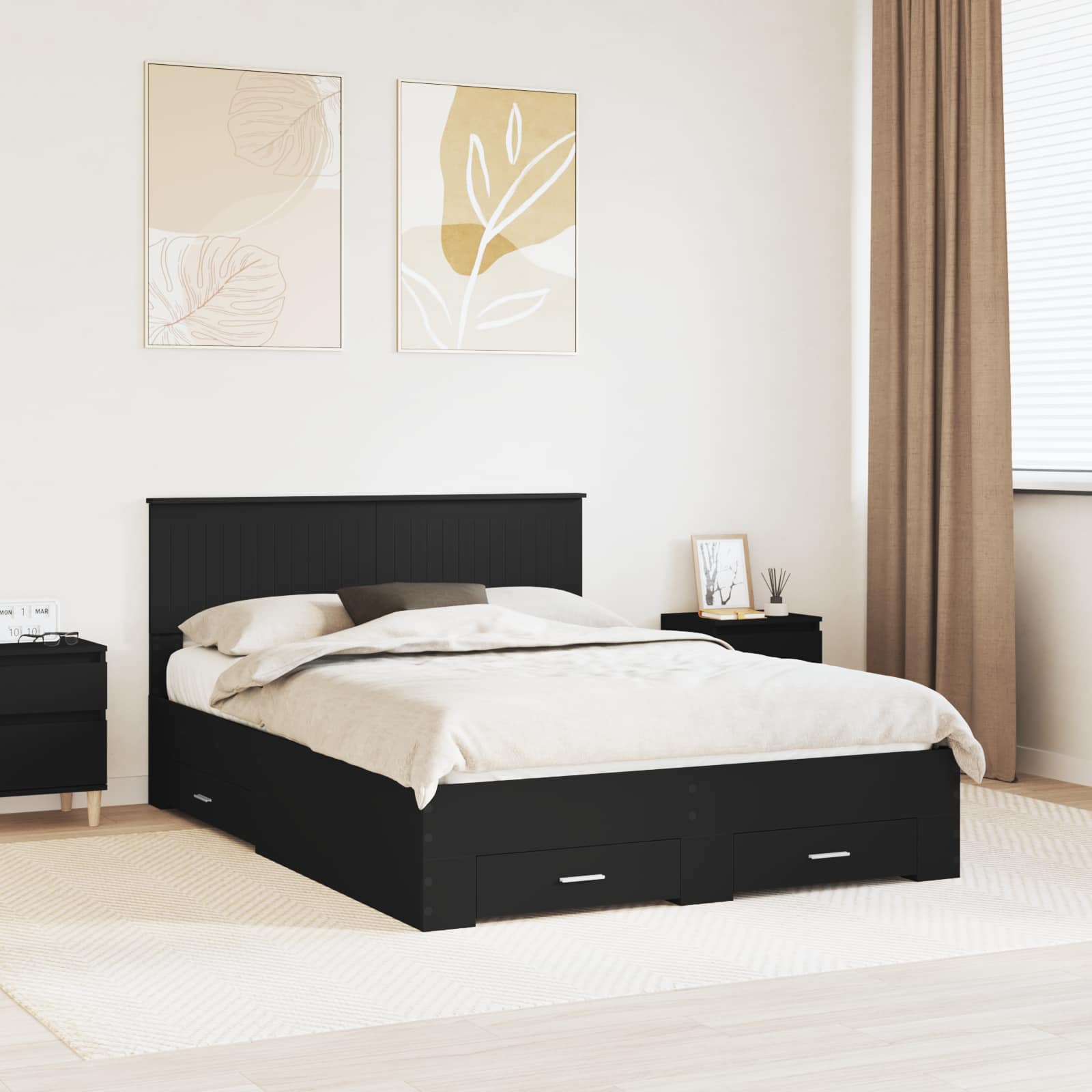 Estrutura de Cama com Cabeceira Cinzento Betão 100 x 200 cm