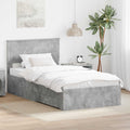 Estructura de cama con cabecera Gris Concreto 100 x 200 cm