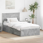 Estructura de cama con cabecera Gris Concreto 100 x 200 cm