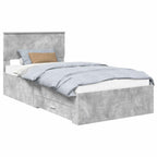 Estructura de cama con cabecera Gris Concreto 100 x 200 cm