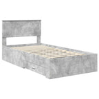 Estructura de cama con cabecera Gris Concreto 100 x 200 cm