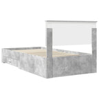 Estructura de cama con cabecera Gris Concreto 100 x 200 cm