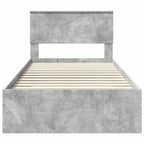 Estructura de cama con cabecera Gris Concreto 100 x 200 cm