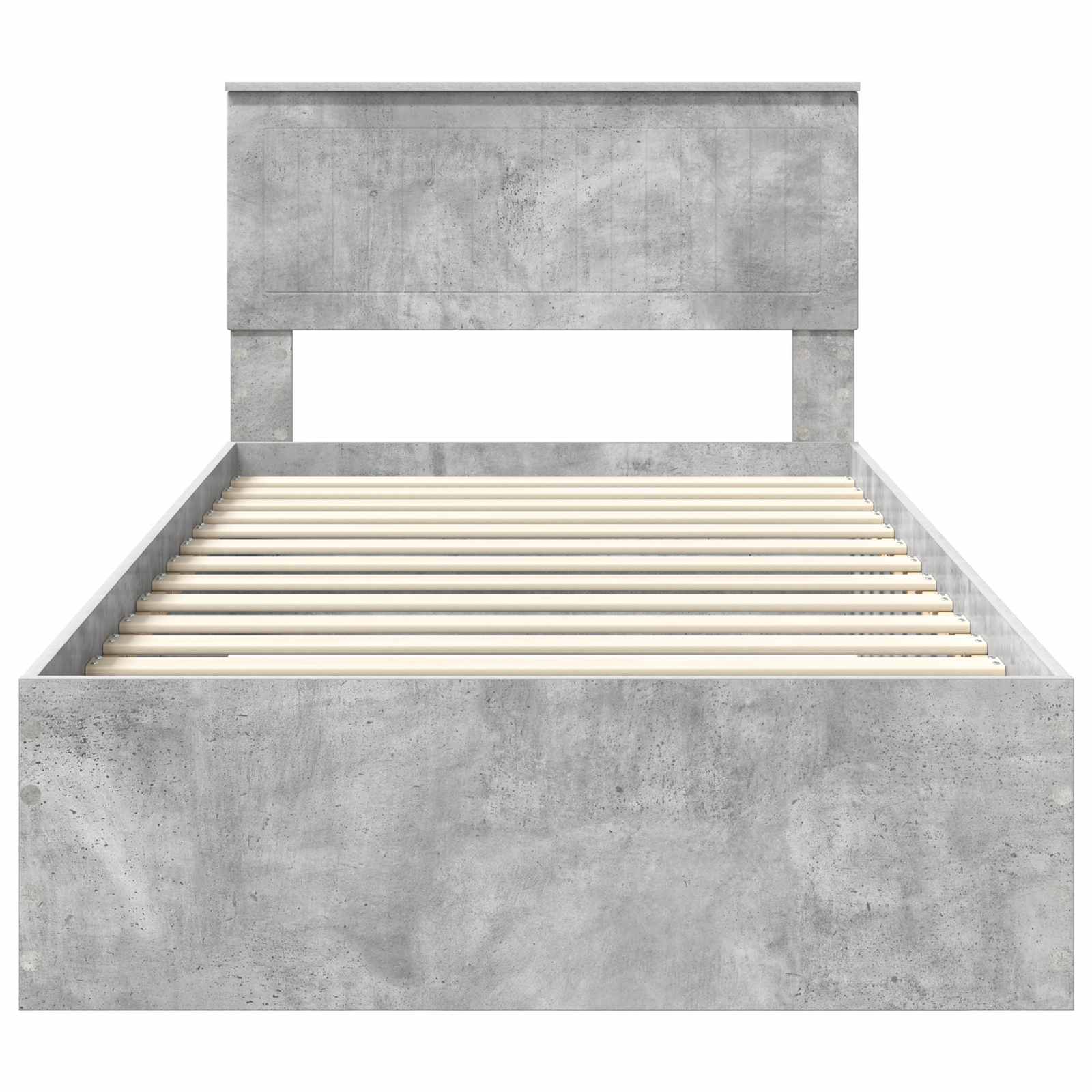 Estructura de cama con cabecera Gris Concreto 100 x 200 cm
