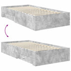 Estructura de cama con cabecera Gris Concreto 100 x 200 cm