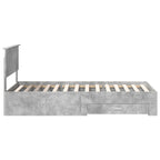 Estructura de cama con cabecera Gris Concreto 100 x 200 cm