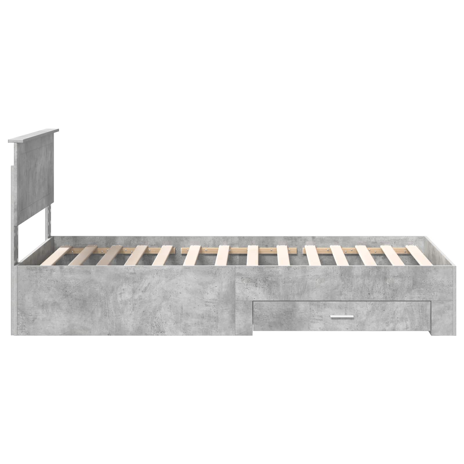 Estructura de cama con cabecera Gris Concreto 100 x 200 cm