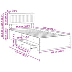 Estructura de cama con cabecera Gris Concreto 100 x 200 cm