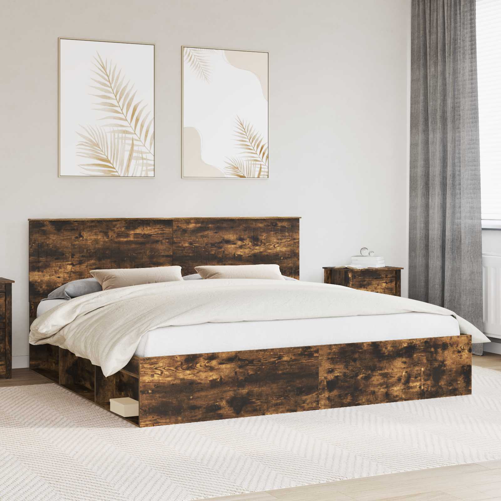 Estrutura de cama 100 x 200 cm Madeira de pinho maciço