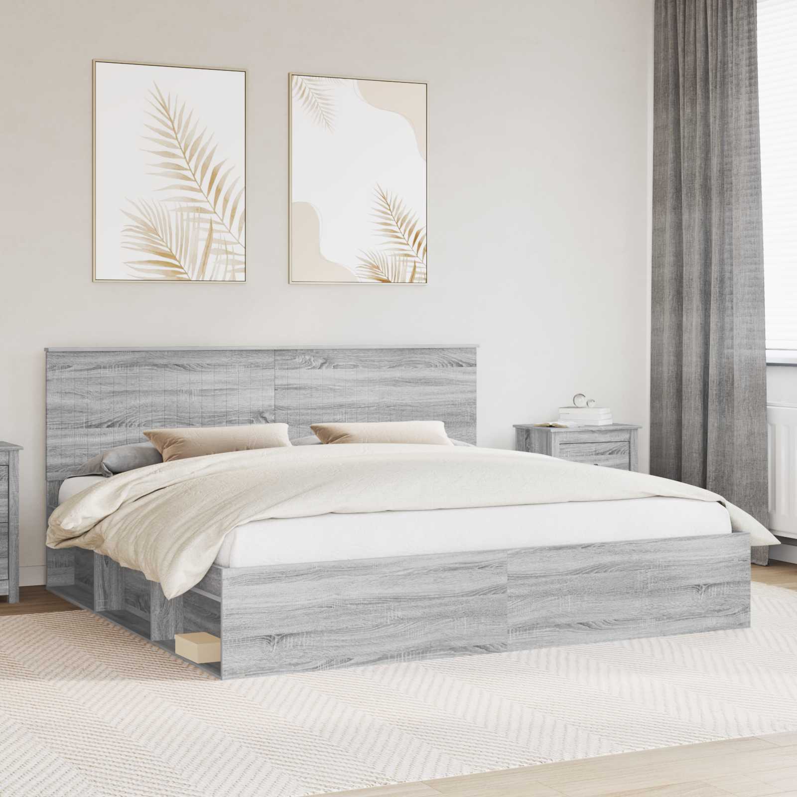 Estrutura de cama 100 x 200 cm Madeira de pinho maciço