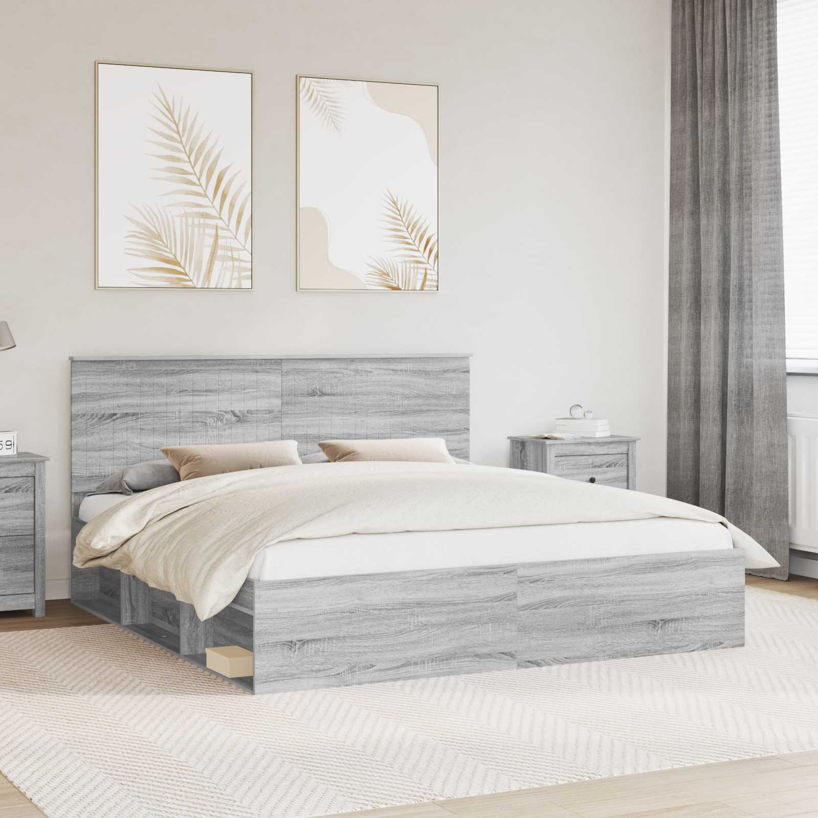 Estrutura de cama 100 x 200 cm Madeira de pinho maciço