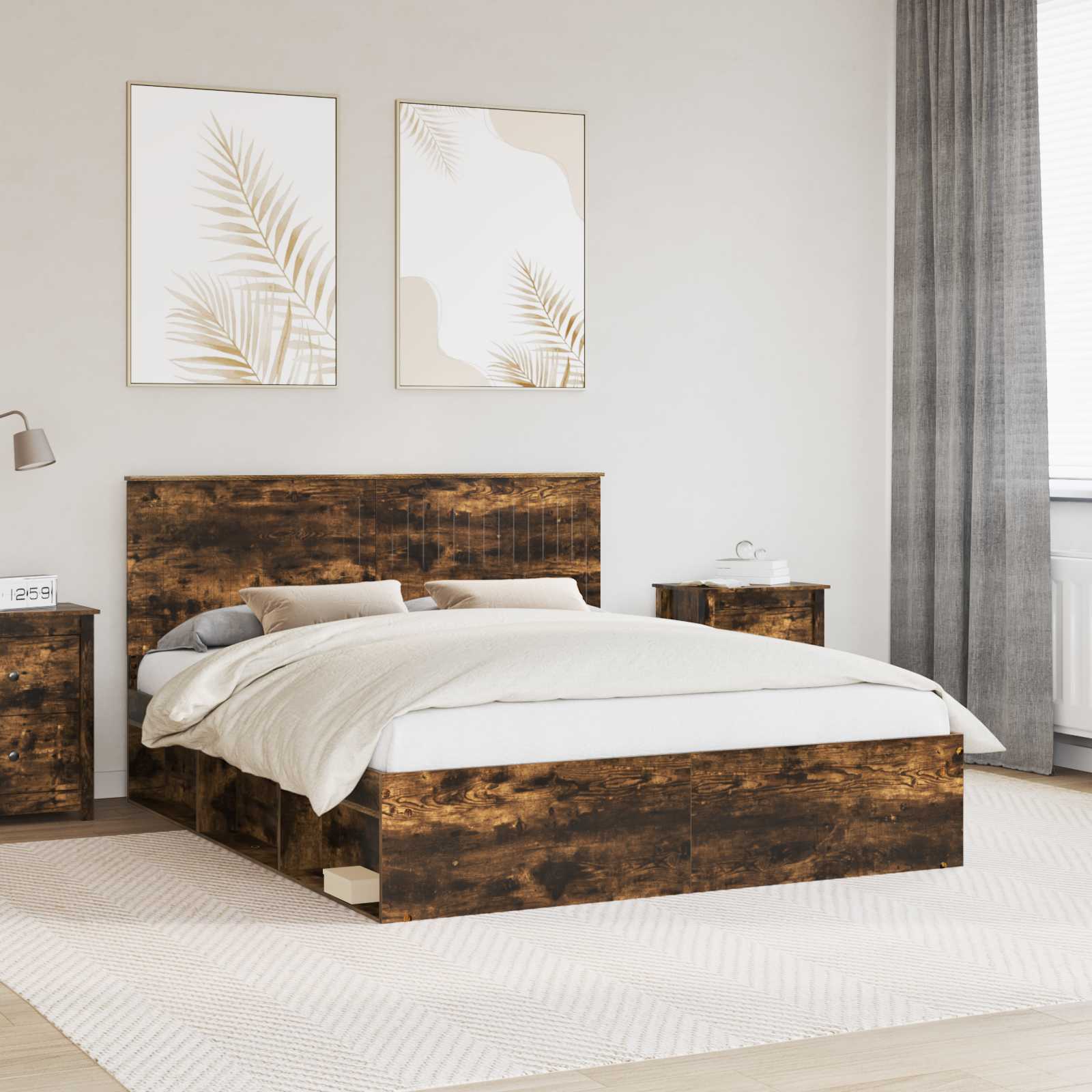Estrutura de cama 100 x 200 cm Madeira de pinho maciço