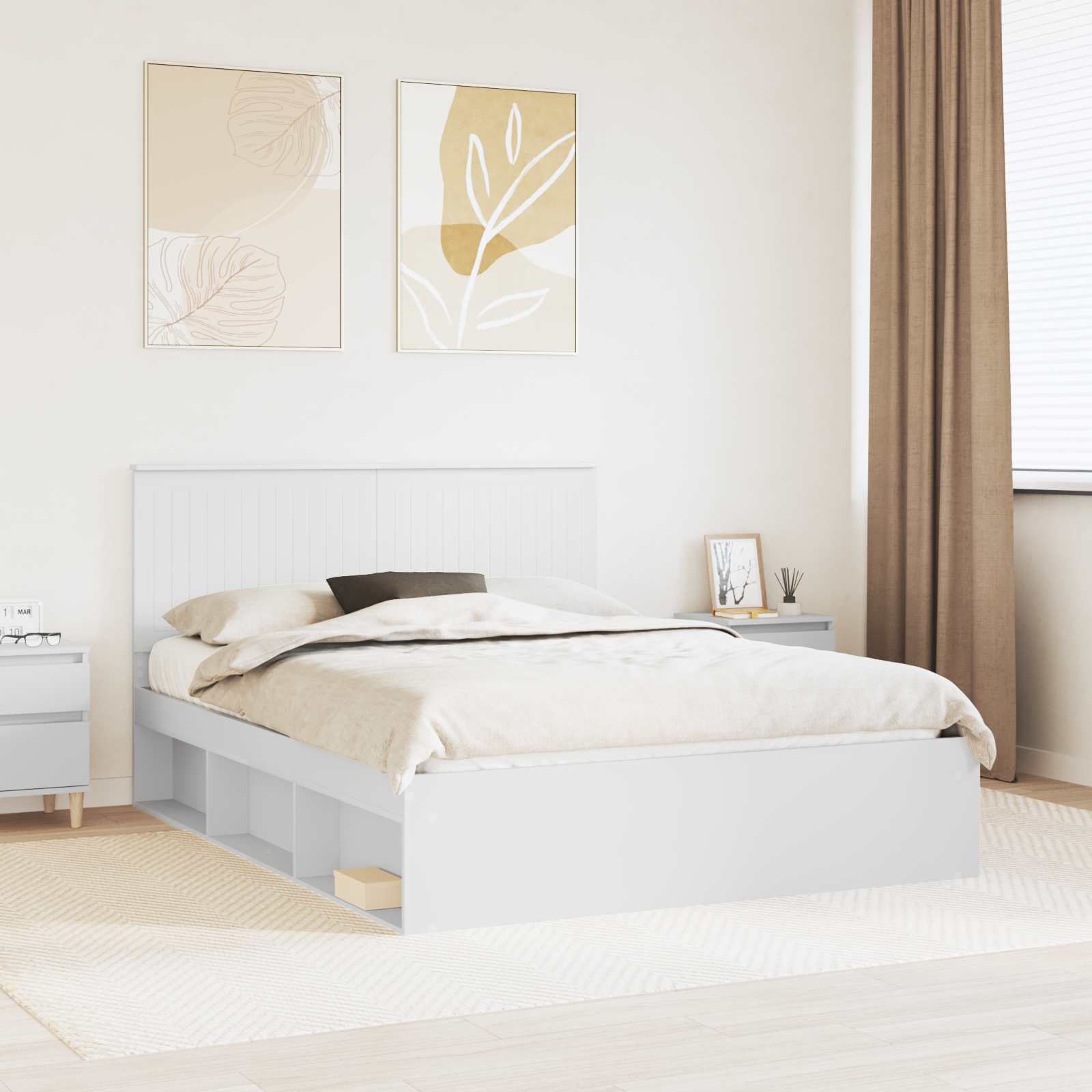 Estrutura de cama 100 x 200 cm Madeira de pinho maciço