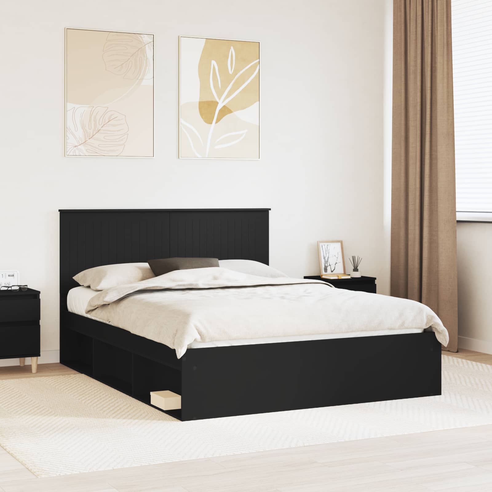 Estrutura de cama 100 x 200 cm Madeira de pinho maciço