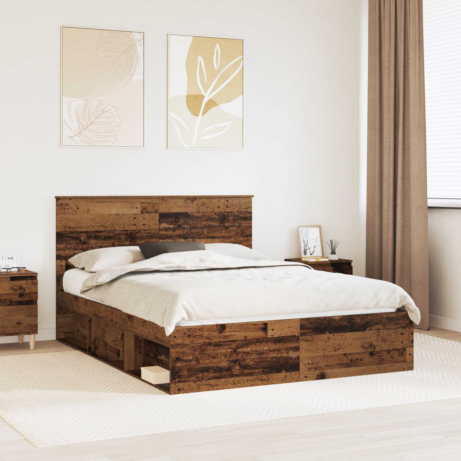 Estrutura de cama 100 x 200 cm Madeira de pinho maciço