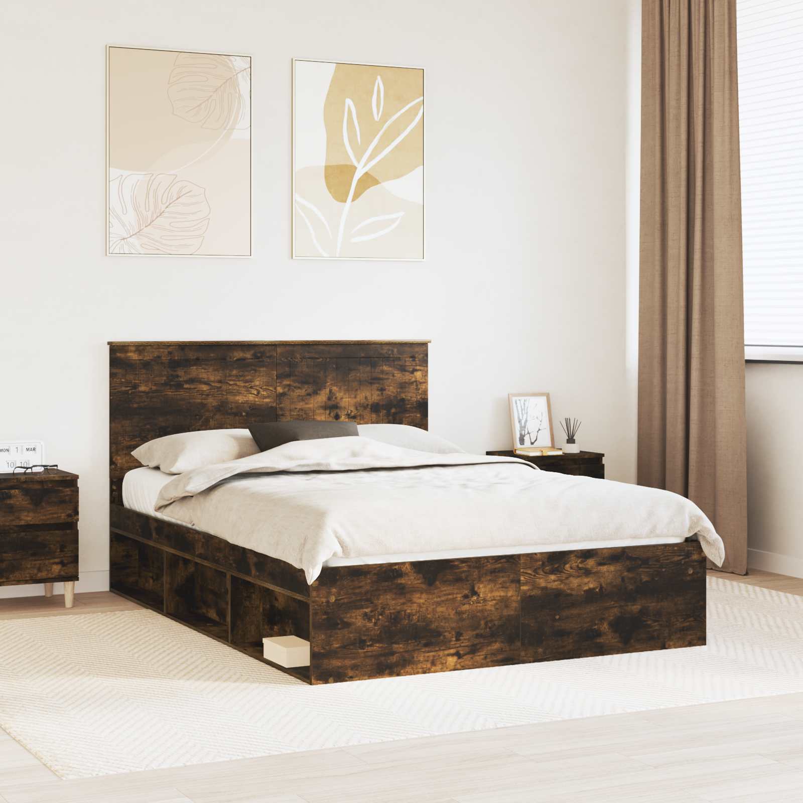 Estrutura de cama 100 x 200 cm Madeira de pinho maciço