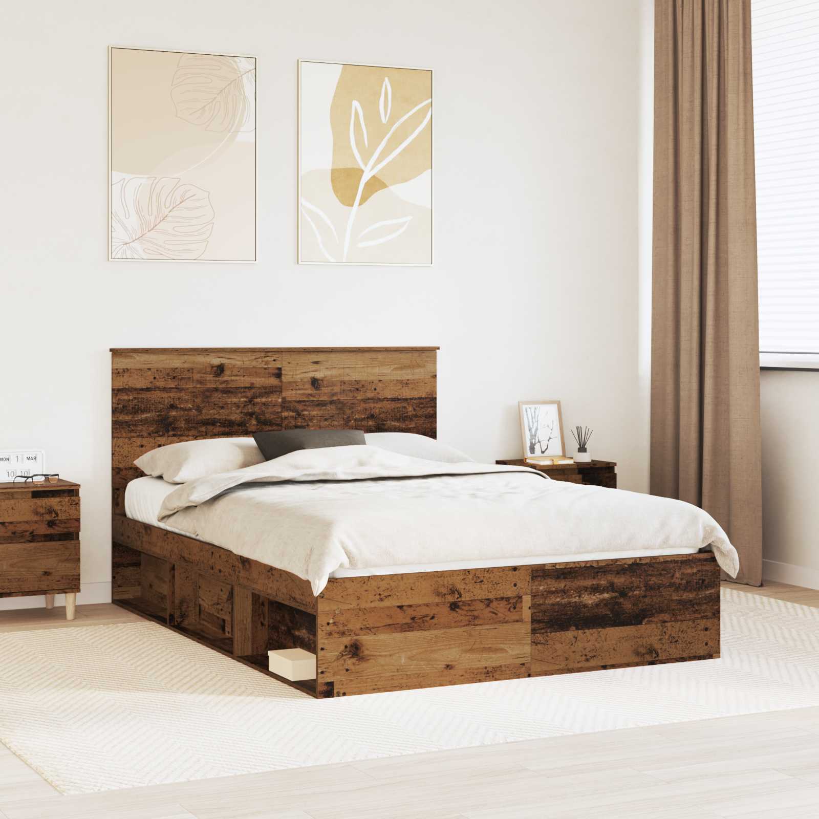 Estrutura de cama 100 x 200 cm Madeira de pinho maciço