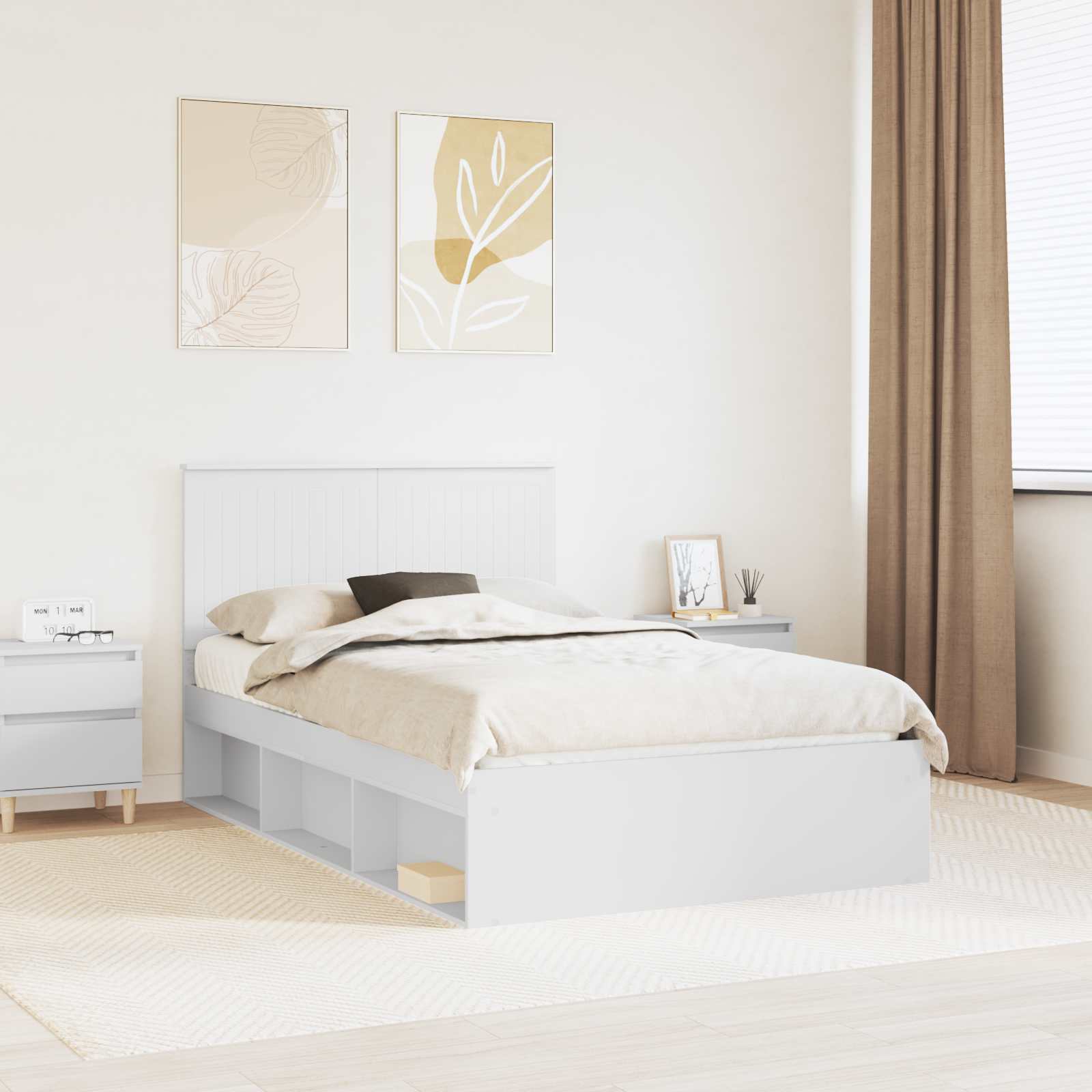 Estrutura de cama 100 x 200 cm Madeira de pinho maciço