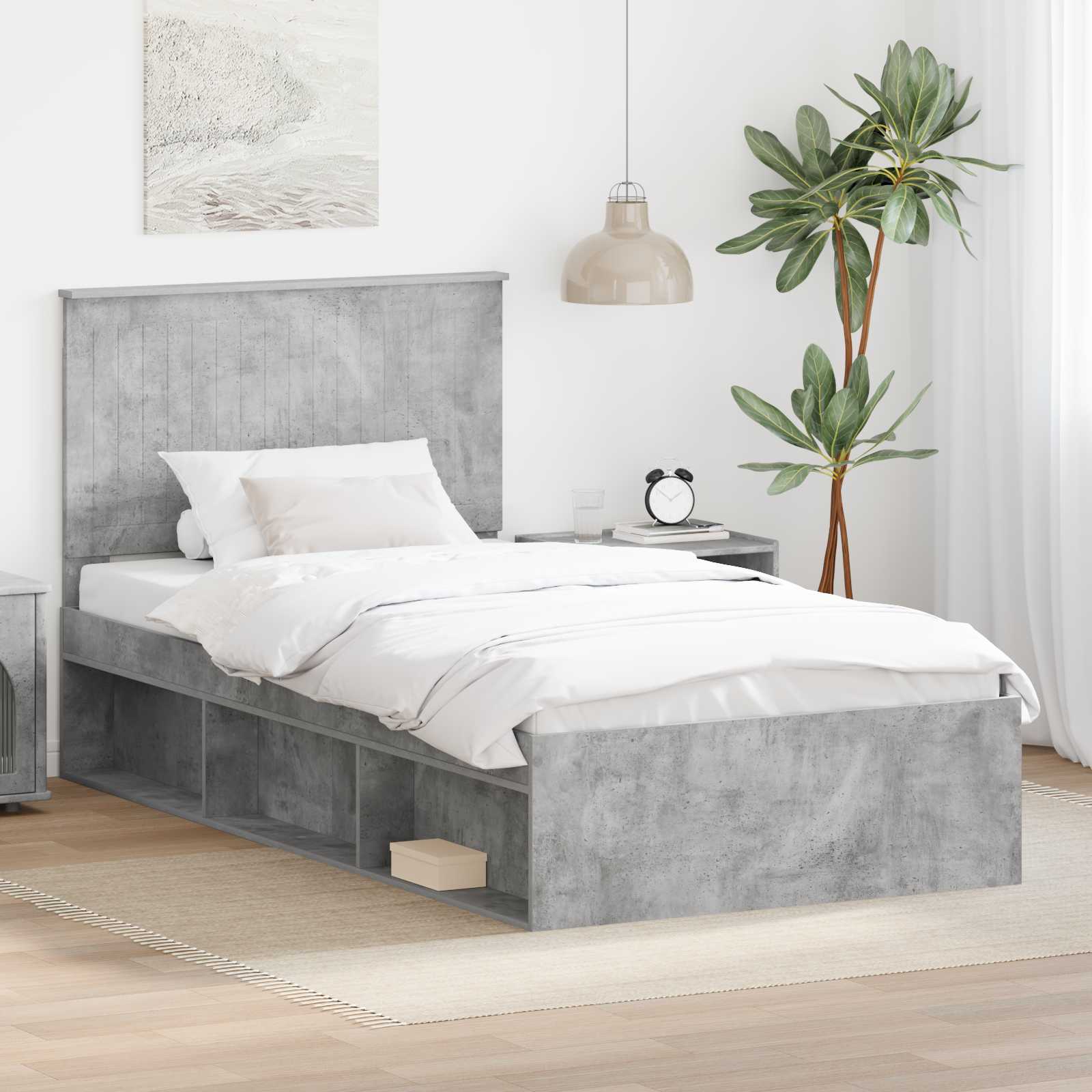 Estrutura de cama 100 x 200 cm Madeira de pinho maciço