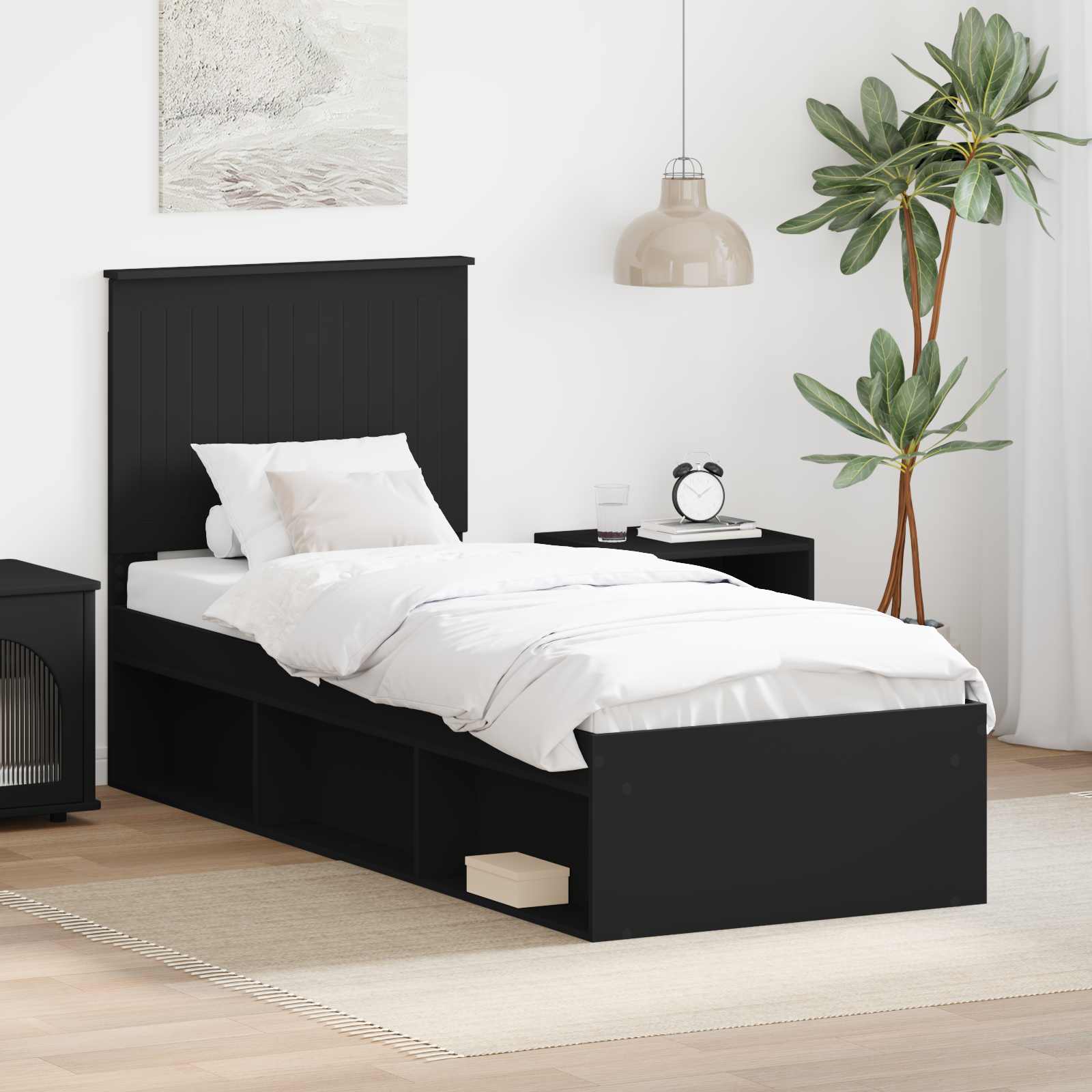 Estrutura de cama 100 x 200 cm Madeira de pinho maciço