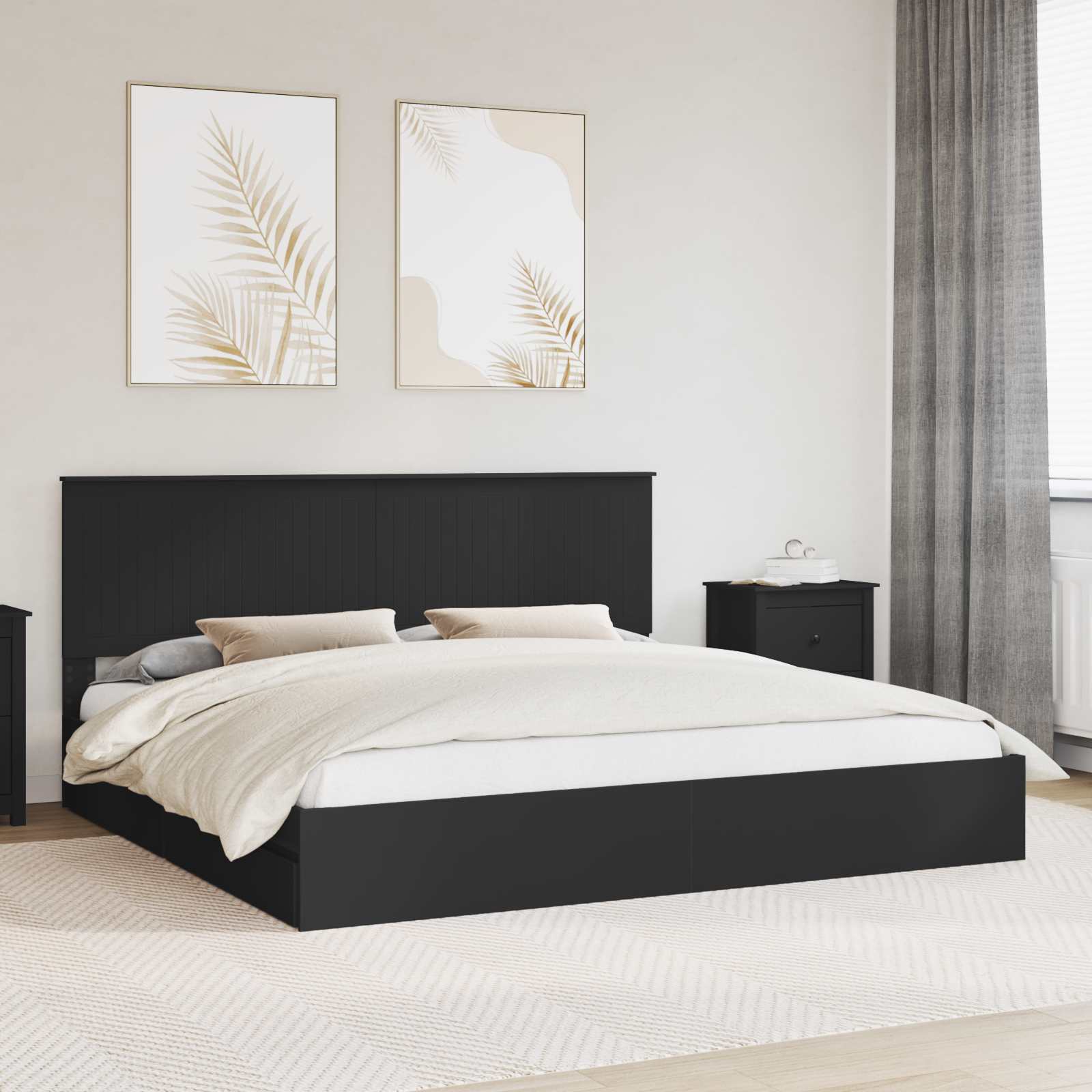 Cama con almacenamiento 140 x 190 cm Madera de ingeniería