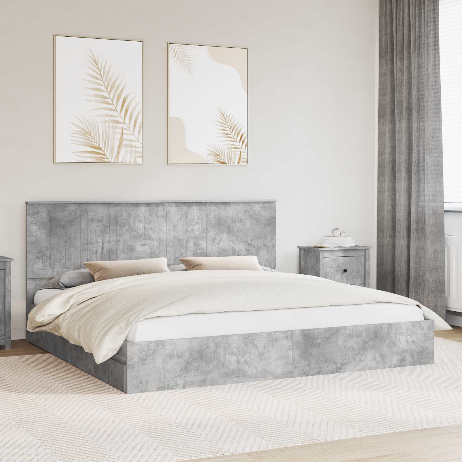 Cama con almacenamiento 140 x 190 cm Madera de ingeniería