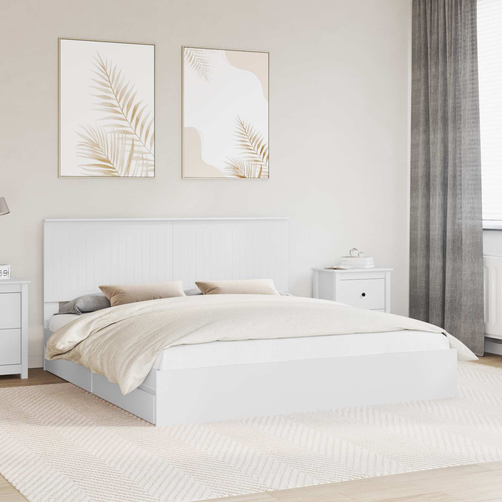 Cama con almacenamiento 140 x 190 cm Madera de ingeniería