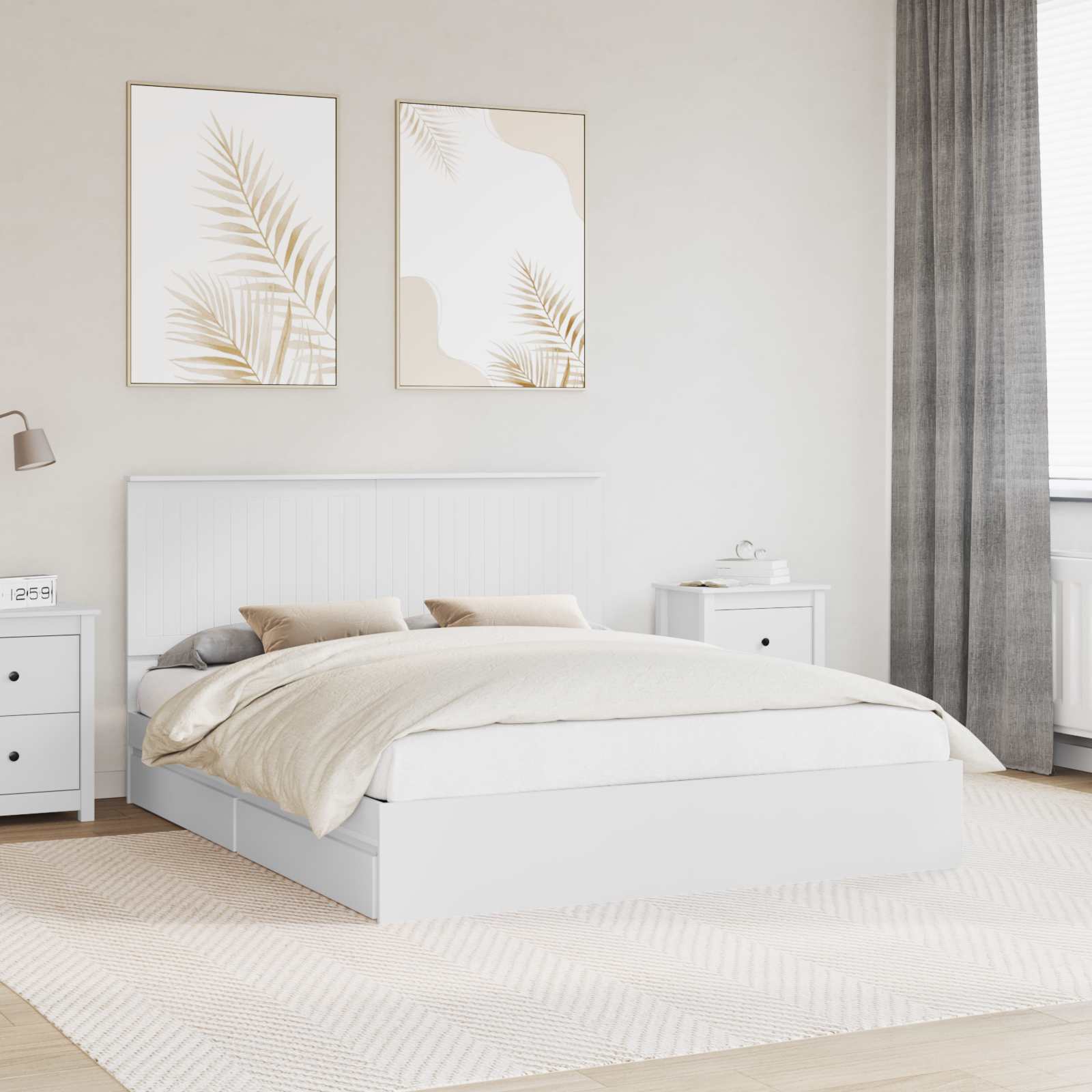 Cama con almacenamiento 140 x 190 cm Madera de ingeniería