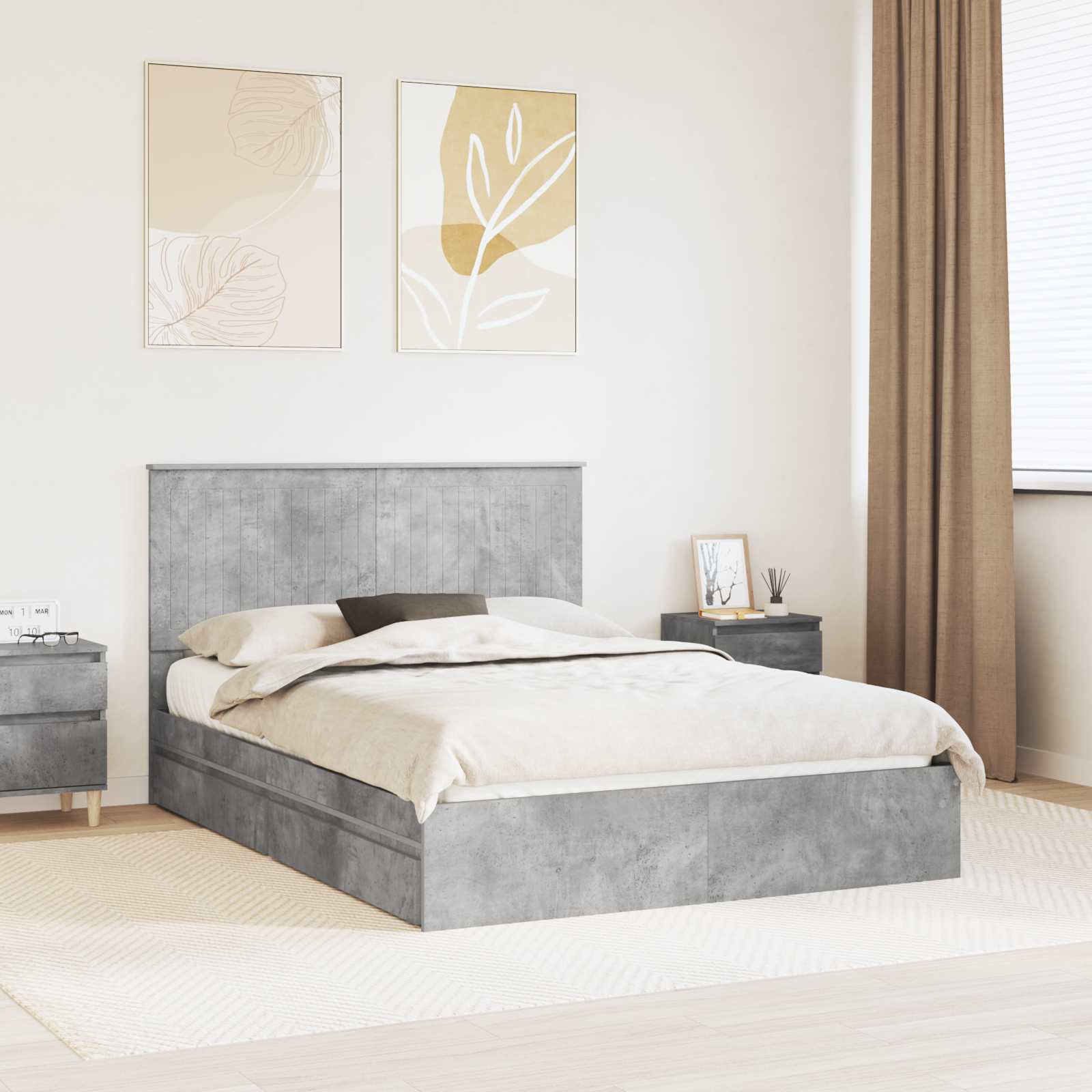 Cama con almacenamiento 140 x 190 cm Madera de ingeniería