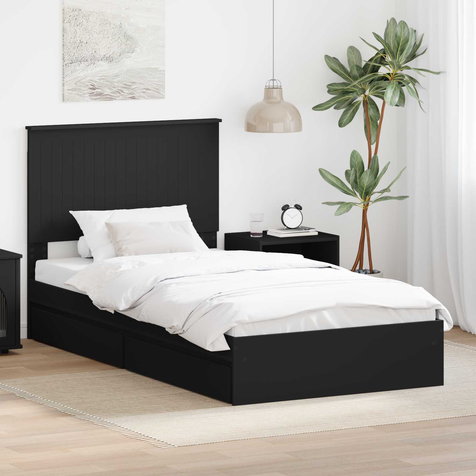 Cama con almacenamiento 140 x 190 cm Madera de ingeniería