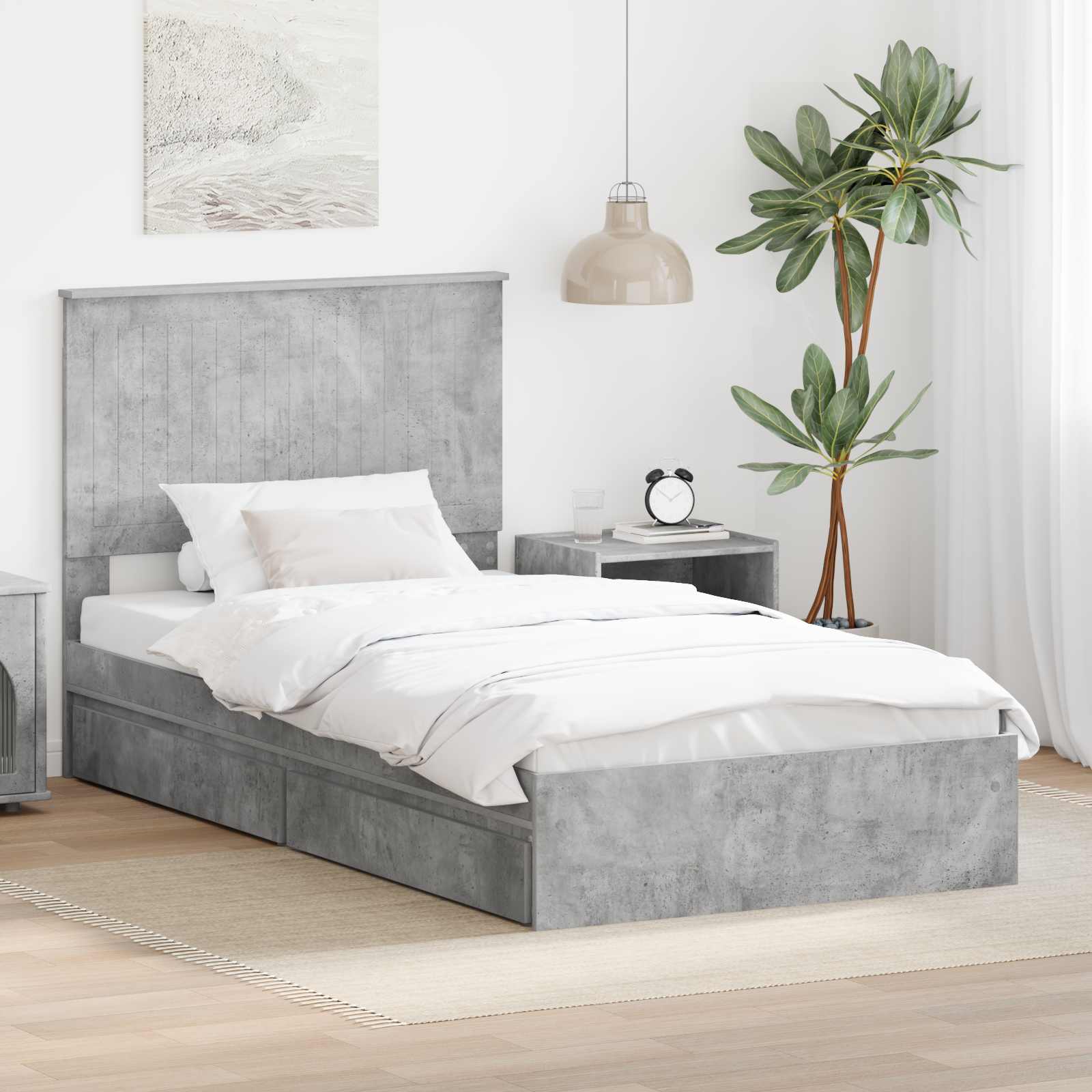 Cama con almacenamiento 140 x 190 cm Madera de ingeniería