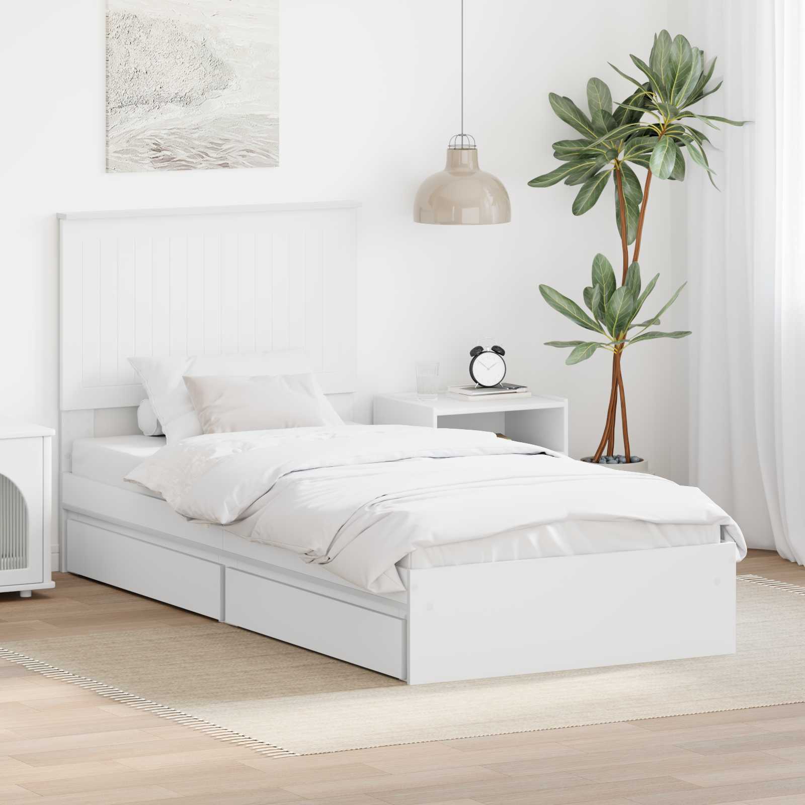 Cama con almacenamiento 140 x 190 cm Madera de ingeniería