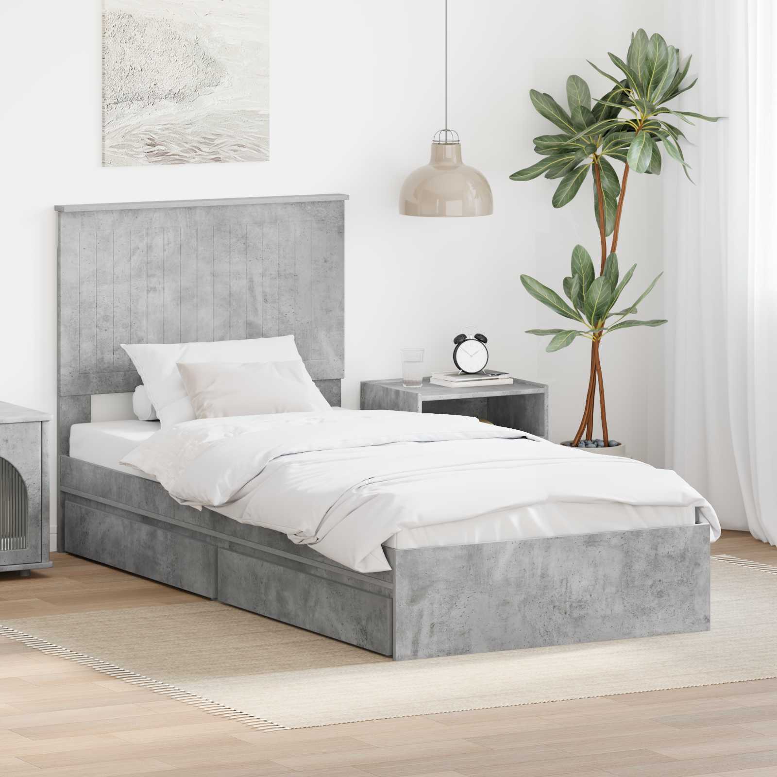 Cama con almacenamiento 140 x 190 cm Madera de ingeniería
