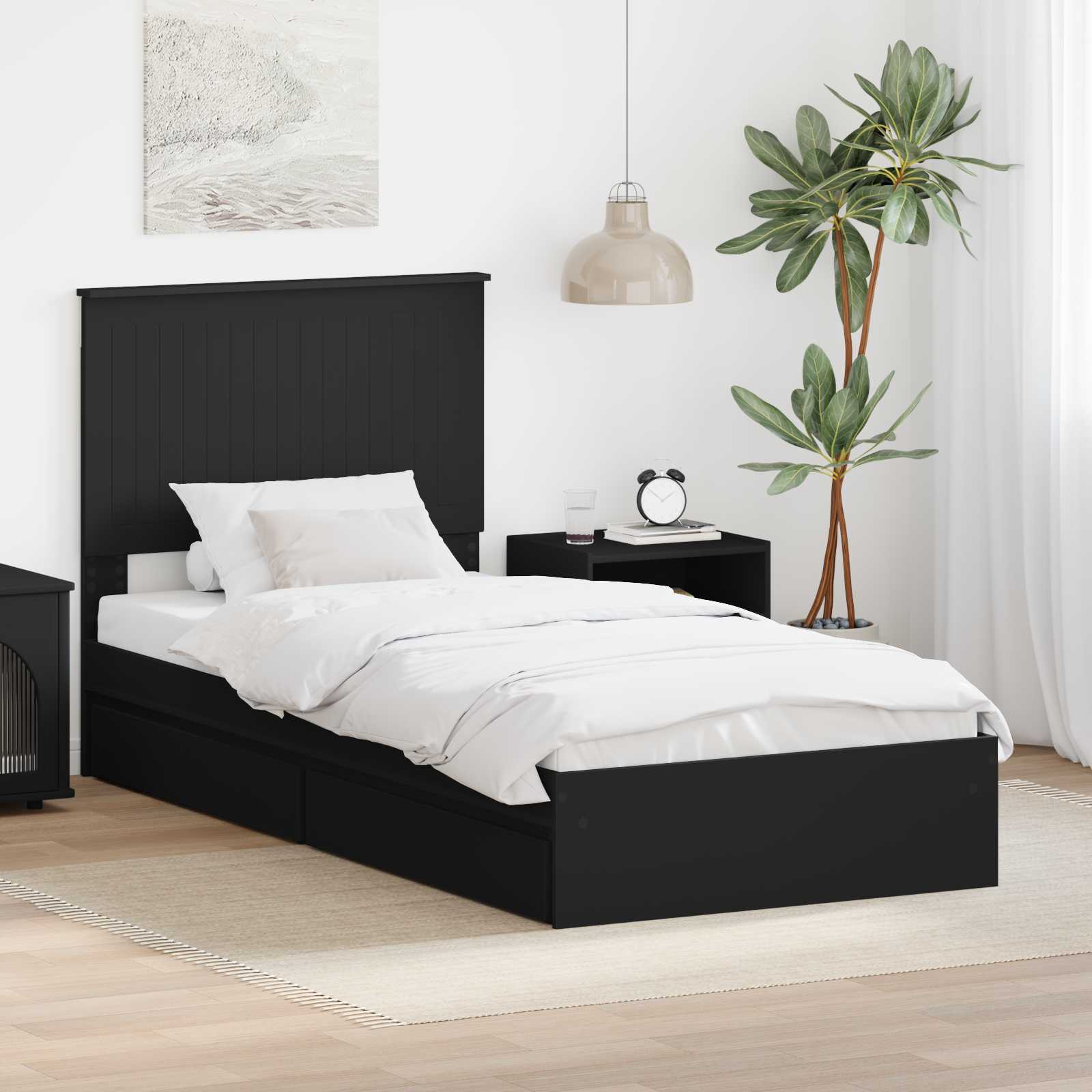 Cama con almacenamiento 140 x 190 cm Madera de ingeniería