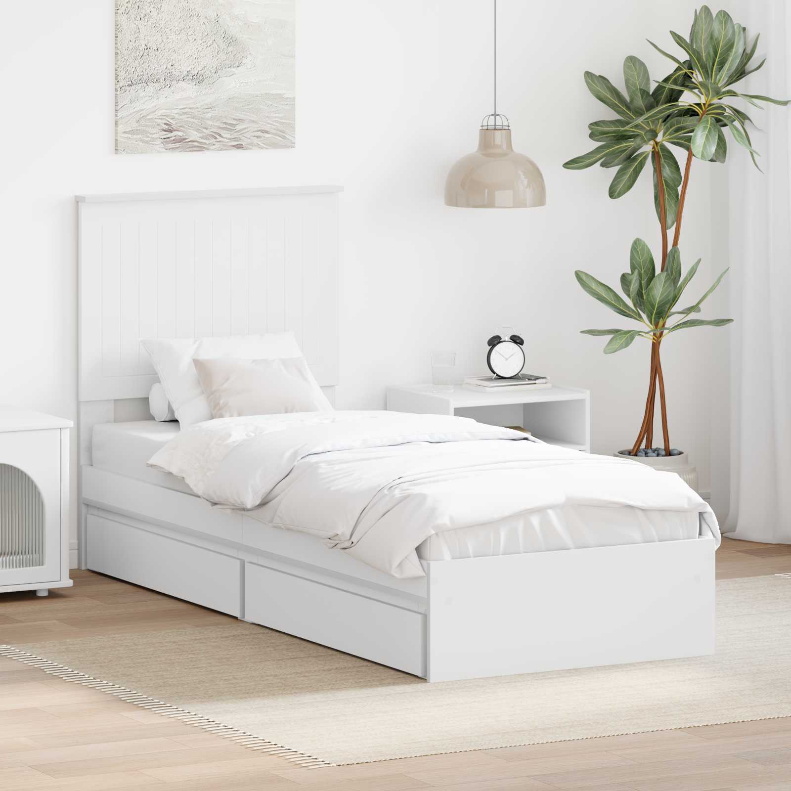 Cama con almacenamiento 140 x 190 cm Madera de ingeniería