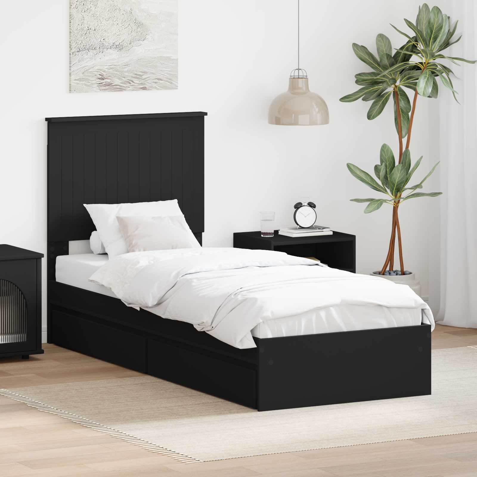 Cama con almacenamiento 140 x 190 cm Madera de ingeniería