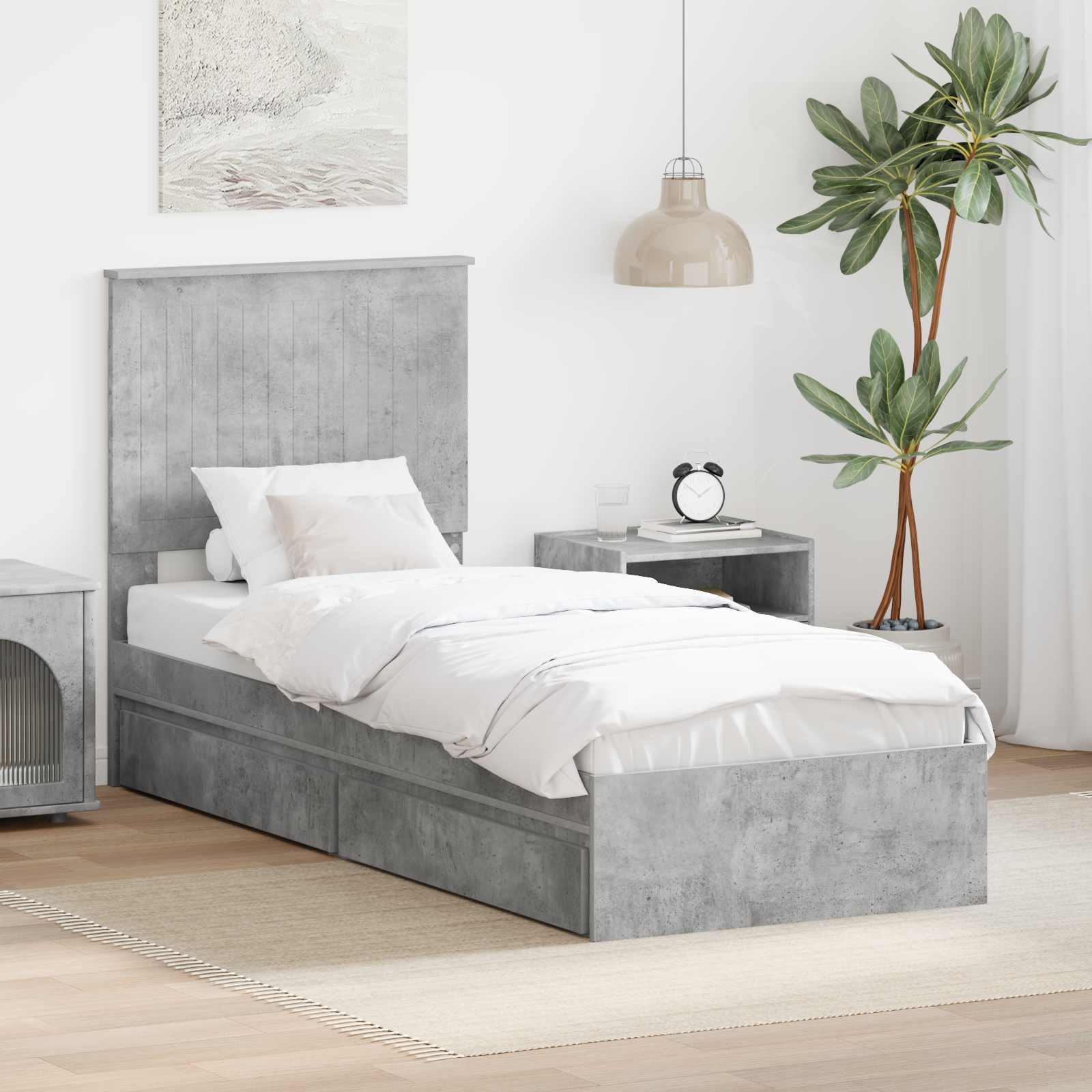 Cama con almacenamiento 140 x 190 cm Madera de ingeniería