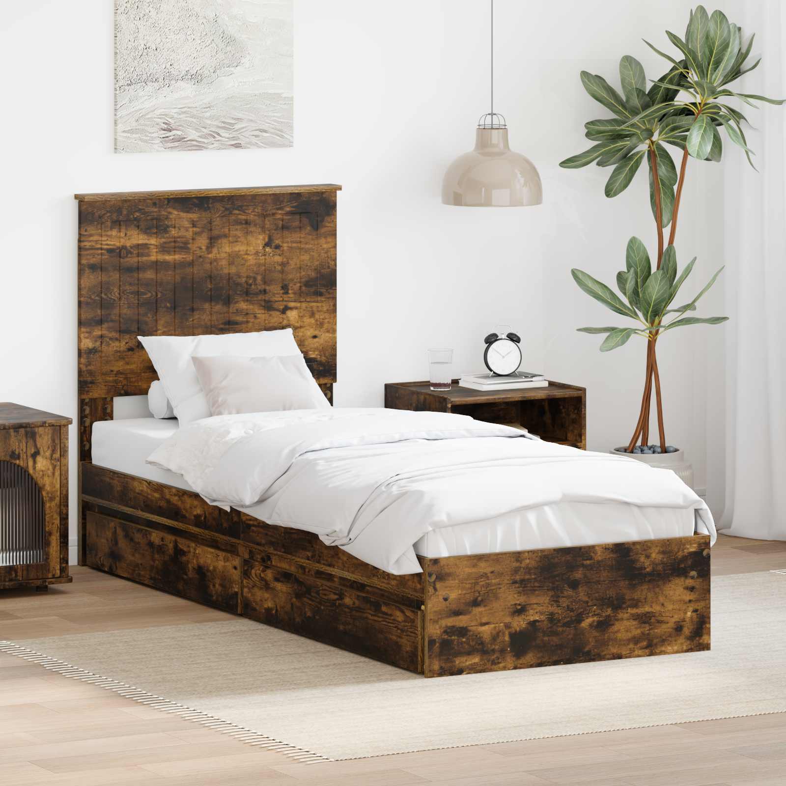 Cama con almacenamiento 140 x 190 cm Madera de ingeniería