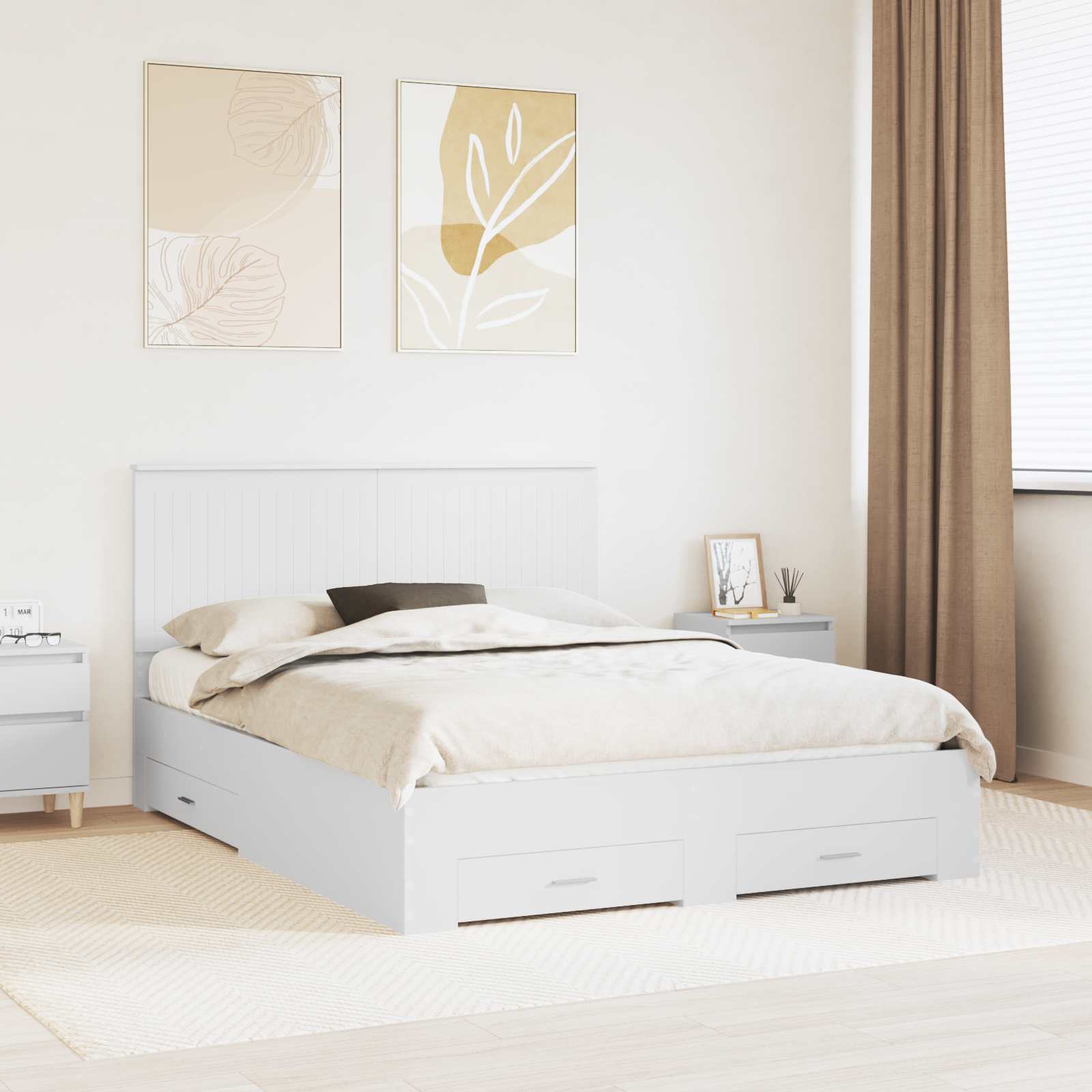 Estrutura de Cama com Cabeceira Cinzento Betão 100 x 200 cm