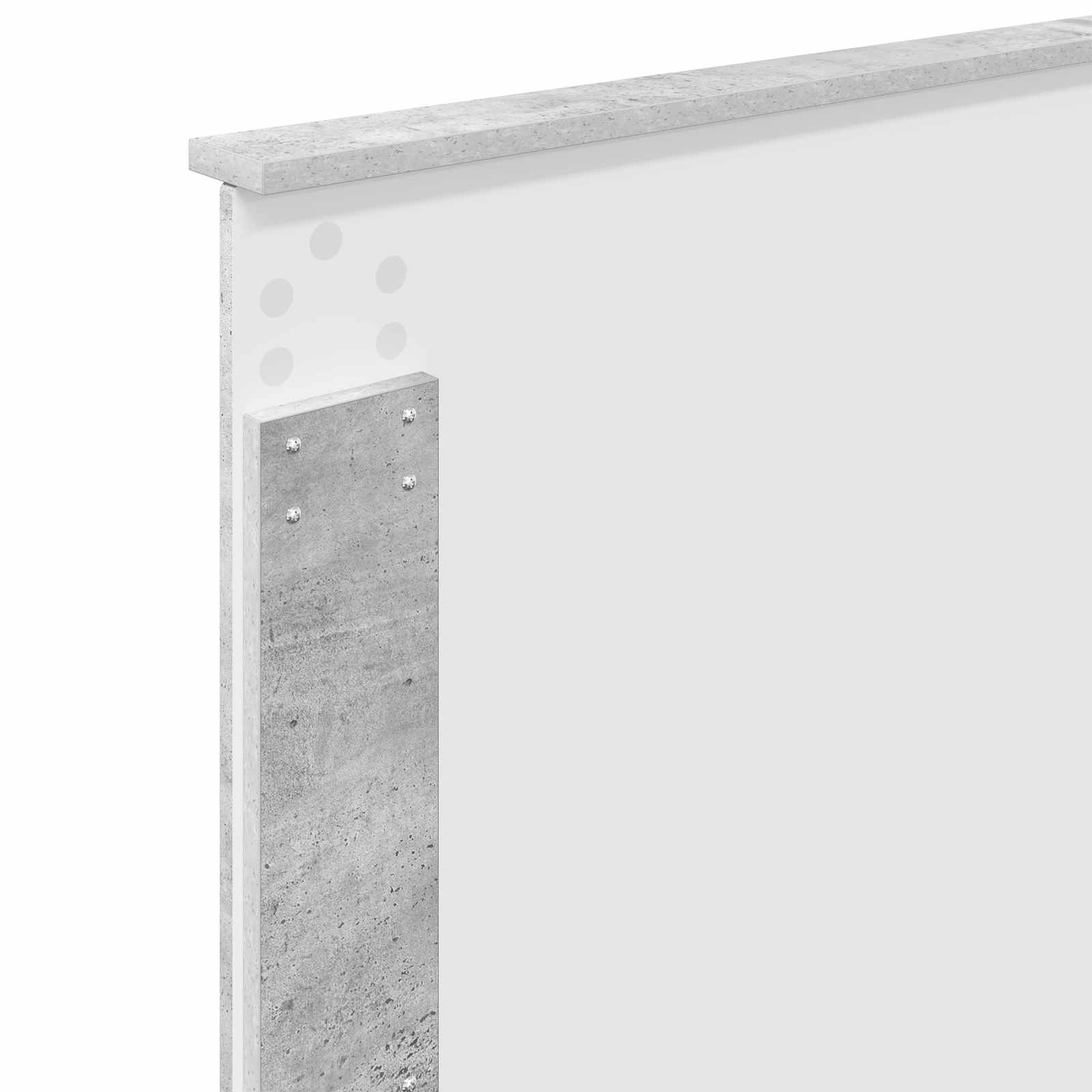 Estructura de cama con cabecera Gris Concreto 100 x 200 cm