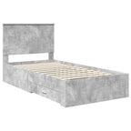 Estructura de cama con cabecera Gris Concreto 100 x 200 cm