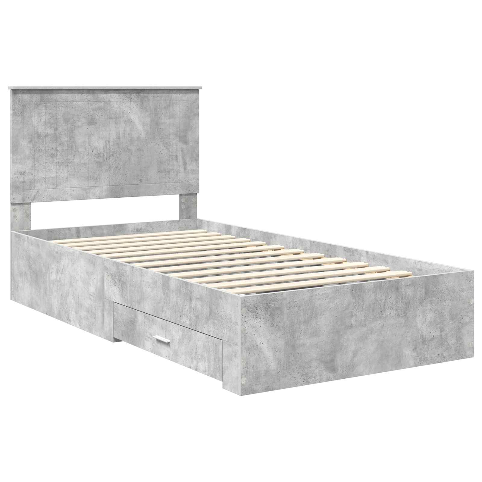 Estructura de cama con cabecera Gris Concreto 100 x 200 cm