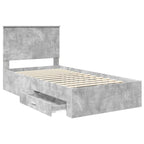 Estructura de cama con cabecera Gris Concreto 100 x 200 cm
