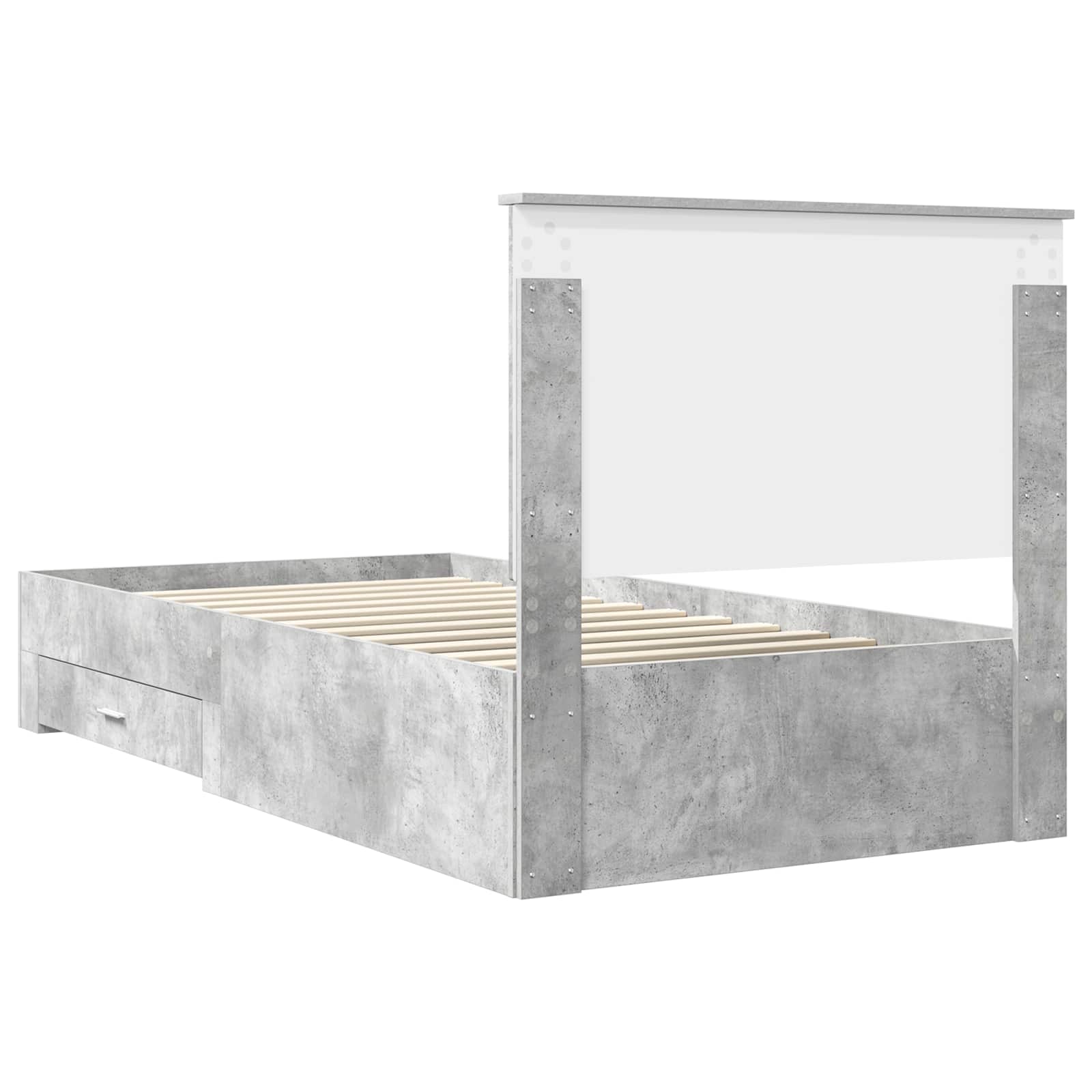 Estructura de cama con cabecera Gris Concreto 100 x 200 cm