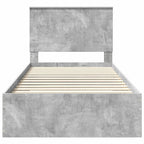 Estructura de cama con cabecera Gris Concreto 100 x 200 cm