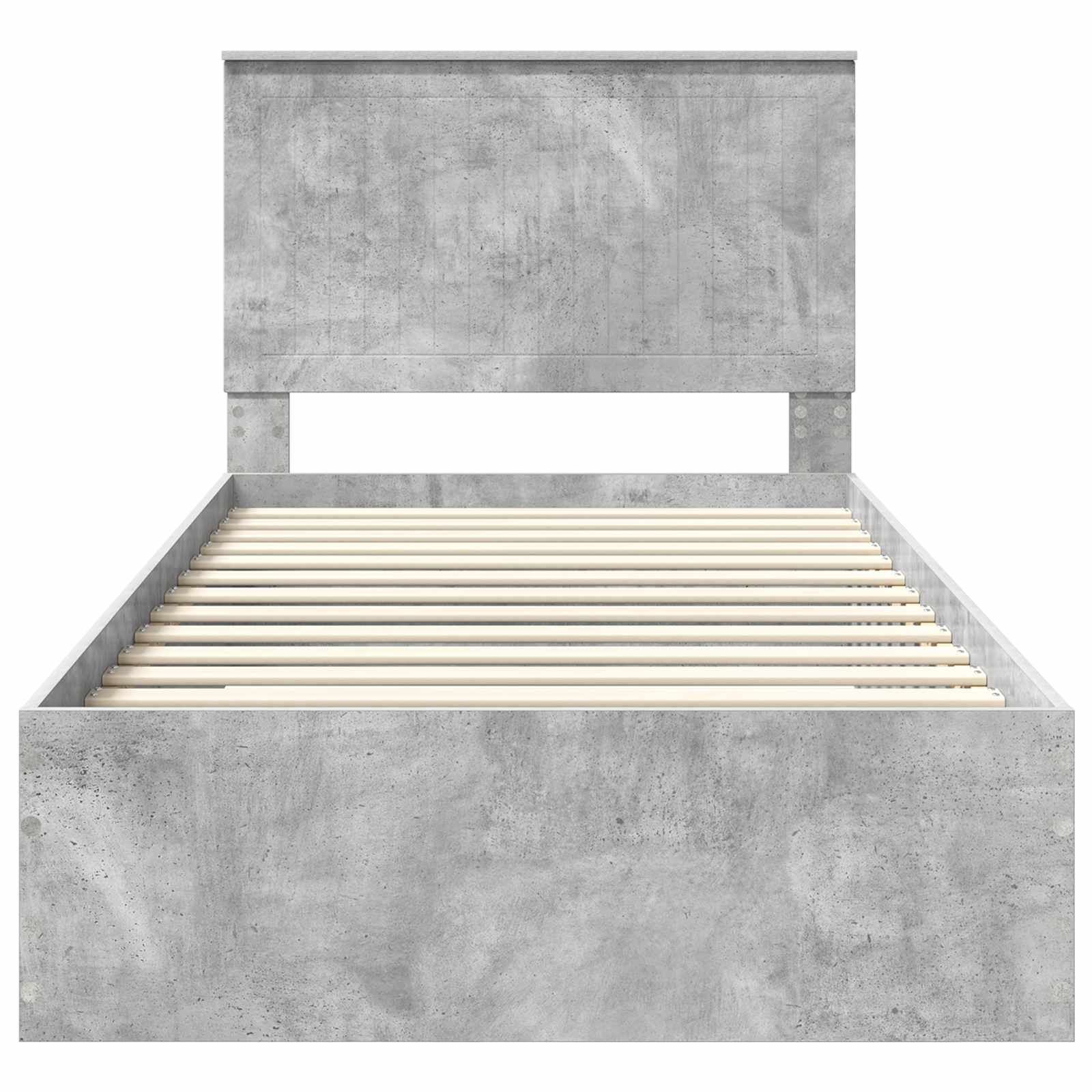 Estructura de cama con cabecera Gris Concreto 100 x 200 cm